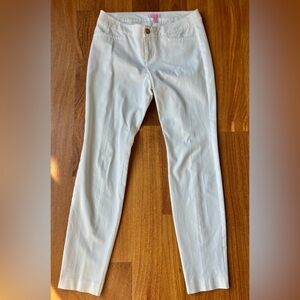 Lilly Pulitzer White Pants with Gold Button Size 6